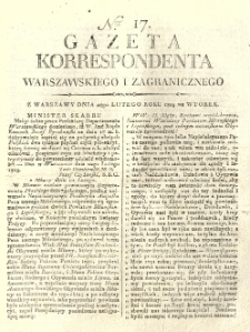 Gazeta Korrespondenta Warszawskiego i Zagranicznego. 1809 nr17