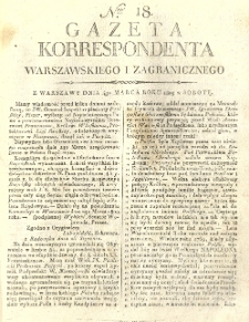 Gazeta Korrespondenta Warszawskiego i Zagranicznego. 1809 nr18