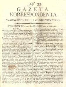 Gazeta Korrespondenta Warszawskiego i Zagranicznego. 1809 nr22
