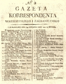 Gazeta Korrespondenta Warszawskiego i Zagranicznego. 1820 nr2