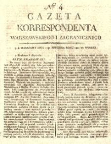 Gazeta Korrespondenta Warszawskiego i Zagranicznego. 1820 nr4