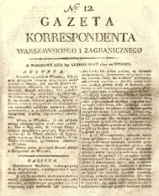 Gazeta Korrespondenta Warszawskiego i Zagranicznego. 1820 nr12