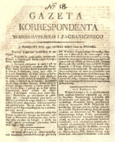 Gazeta Korrespondenta Warszawskiego i Zagranicznego. 1820 nr18