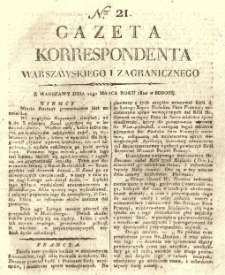Gazeta Korrespondenta Warszawskiego i Zagranicznego. 1820 nr21