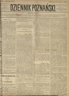 Dziennik Poznański 1872.11.14 R.14 nr261