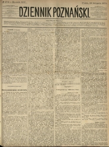 Dziennik Poznański 1872.11.29 R.14 nr274