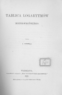Tablica logarytmów Hoene-Wrońskiego
