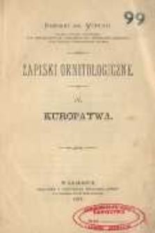 Zapiski ornitologiczne; Tom 4; Kuropatwa
