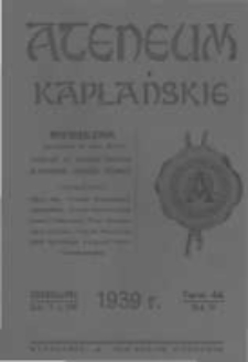 Ateneum Kapłańskie. 1939 R.31 T.44 z.1