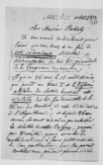 François Camille Antoine Durutte do Antoniego Bukaty. List z 12 X 1873 roku