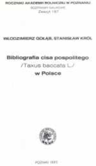 Bibliografia cisa pospolitego /Taxus baccata L./ w Polsce