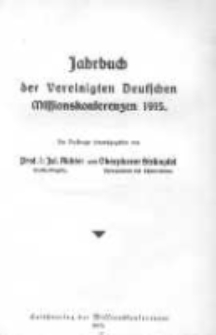Jahrbuch der vereinigten deutschen Missionkonferenzen 1915