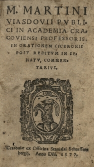 [...] In orationem Ciceronis post reditum in senatu, commentarius