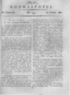 Rozmaitości. Pismo Dodatkowe do Gazety Lwowskiej. 1821 R.1 nr19