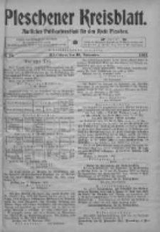 Pleschener Kreisblatt: Amtliches Publicationsblatt fuer den Kreis Pleschen 1903.11.18 Jg.51 Nr92