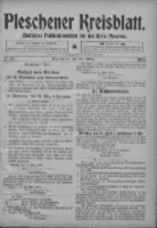 Pleschener Kreisblatt: Amtliches Publicationsblatt fuer den Kreis Pleschen 1904.03.23 Jg.52 Nr24