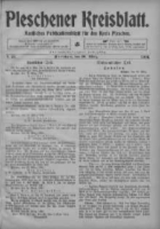 Pleschener Kreisblatt: Amtliches Publicationsblatt fuer den Kreis Pleschen 1904.03.30 Jg.52 Nr26
