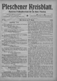Pleschener Kreisblatt: Amtliches Publicationsblatt fuer den Kreis Pleschen 1904.04.02 Jg.52 Nr27