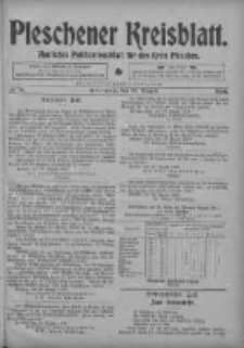 Pleschener Kreisblatt: Amtliches Publicationsblatt fuer den Kreis Pleschen 1904.08.31 Jg.52 Nr70