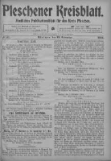 Pleschener Kreisblatt: Amtliches Publicationsblatt fuer den Kreis Pleschen 1904.11.12 Jg.52 Nr91