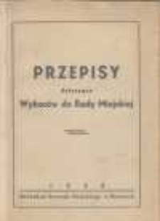 Przepisy dotyczące Wyborów do Rady Miejskiej
