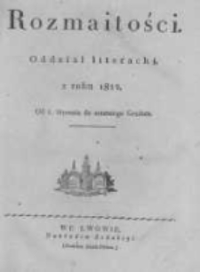 Rozmaitości. Pismo Dodatkowe do Gazety Lwowskiej. 1822 R.2 nr1