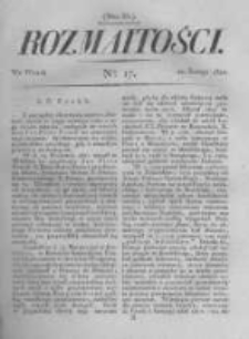Rozmaitości. Pismo Dodatkowe do Gazety Lwowskiej. 1822 R.2 nr17