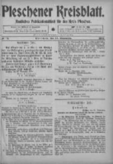 Pleschener Kreisblatt: Amtliches Publicationsblatt fuer den Kreis Pleschen 1905.09.23 Jg.53 Nr76