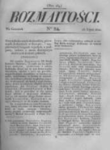 Rozmaitości. Pismo Dodatkowe do Gazety Lwowskiej. 1822 R.2 nr84