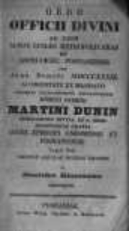 Ordo Officii Divini ad Usum Almae Ecclesiae Metropolitanae et Archi-Dioec. Posnaniensis Pro Anno Domini MDCCCXXXIX...