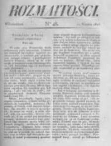 Rozmaitości. Pismo Dodatkowe do Gazety Lwowskiej. 1823 R.3 nr48