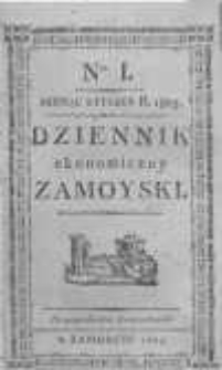 Dziennik Ekonomiczny Zamoyski. 1803 nr1