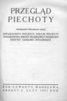 Przegląd Piechoty: miesięcznik wydawany przez Departament Piechoty, Sekcję Piechoty Towarzystwa Wiedzy Wojskowej i Wojskowy Instytut Naukowo-Wydawniczy 1931 luty R.4 Z.2