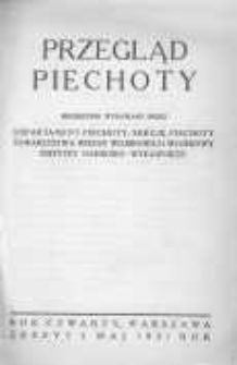Przegląd Piechoty: miesięcznik wydawany przez Departament Piechoty, Sekcję Piechoty Towarzystwa Wiedzy Wojskowej i Wojskowy Instytut Naukowo-Wydawniczy 1931 maj R.4 Z.5