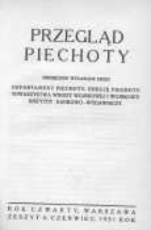 Przegląd Piechoty: miesięcznik wydawany przez Departament Piechoty, Sekcję Piechoty Towarzystwa Wiedzy Wojskowej i Wojskowy Instytut Naukowo-Wydawniczy 1931 czerwiec R.4 Z.6