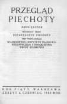 Przegląd Piechoty: miesięcznik wydawany przez Departament Piechoty przy współudziale Wojskowego Instytutu Naukowo-Wydawniczego i Towarzystwa Wiedzy Wojskowej 1932 czerwiec R.5 Z.6