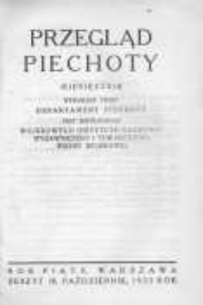 Przegląd Piechoty: miesięcznik wydawany przez Departament Piechoty przy współudziale Wojskowego Instytutu Naukowo-Wydawniczego i Towarzystwa Wiedzy Wojskowej 1932 październik R.5 Nr10