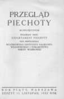 Przegląd Piechoty: miesięcznik wydawany przez Departament Piechoty przy współudziale Wojskowego Instytutu Naukowo-Wydawniczego i Towarzystwa Wiedzy Wojskowej 1932 listopad R.5 Z.11