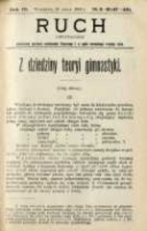Ruch: dwutygodnik poświęcony sprawom wychowania fizycznego i w ogóle normalnego rozwoju ciała 1908.03.26 R.3 No.5/6=47/48