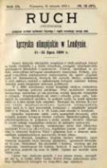 Ruch: dwutygodnik poświęcony sprawom wychowania fizycznego i w ogóle normalnego rozwoju ciała 1908.08.12 R.3 No.15=57