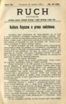 Ruch: dwutygodnik poświęcony sprawom wychowania fizycznego i w ogóle normalnego rozwoju ciała 1908.08.26 R.3 No.16=58