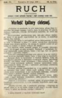 Ruch: dwutygodnik poświęcony sprawom wychowania fizycznego i w ogóle normalnego rozwoju ciała 1909.02.26 R.4 No.4=70
