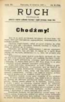Ruch: dwutygodnik poświęcony sprawom wychowania fizycznego i w ogóle normalnego rozwoju ciała 1909.04.26 R.4 No.8=74