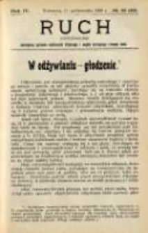 Ruch: dwutygodnik poświęcony sprawom wychowania fizycznego i w ogóle normalnego rozwoju ciała 1909.10.11 R.4 No.19=85
