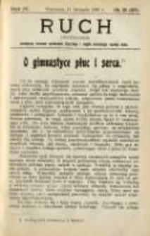 Ruch: dwutygodnik poświęcony sprawom wychowania fizycznego i w ogóle normalnego rozwoju ciała 1909.11.11 R.4 No.21=87