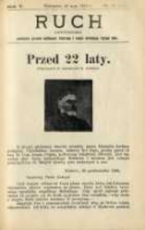 Ruch: dwutygodnik poświęcony sprawom wychowania fizycznego i w ogóle normalnego rozwoju ciała 1910.05.26 R.5 No.10=100