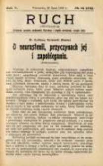 Ruch: dwutygodnik poświęcony sprawom wychowania fizycznego i w ogóle normalnego rozwoju ciała 1910.07.26 R.5 No.14=104