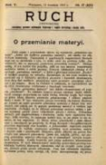 Ruch: dwutygodnik poświęcony sprawom wychowania fizycznego i w ogóle normalnego rozwoju ciała 1910.09.11 R.5 No.17=107
