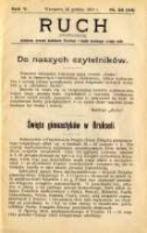 Ruch: dwutygodnik poświęcony sprawom wychowania fizycznego i w ogóle normalnego rozwoju ciała 1910.12.26 R.5 No.24=114