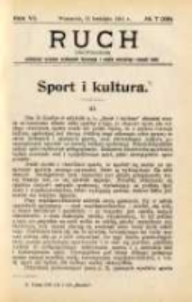 Ruch: dwutygodnik poświęcony sprawom wychowania fizycznego i w ogóle normalnego rozwoju ciała 1911.04.11 R.6 No.7=121